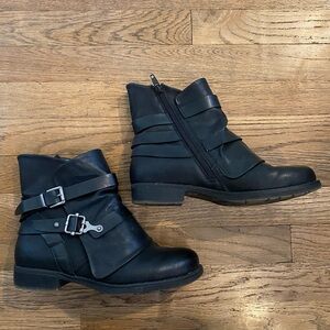 Black Womens Steam Punk Small Heeled Boot Size 8